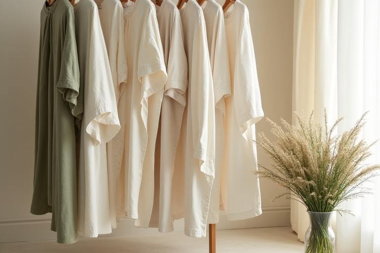 Vestimenta matutina eco-amigable con fibras naturales