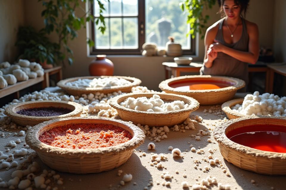 Producción sustentable de textiles con algodón orgánico y tintes naturales